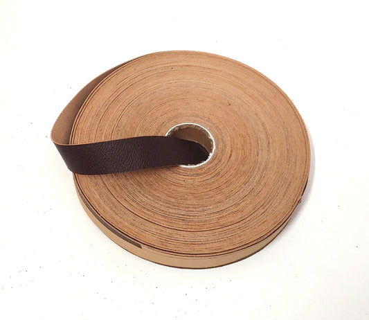 3/4" Flat, Cowhide Leather Strap in Medium Brown Grain (5 YDS) 0750FCD