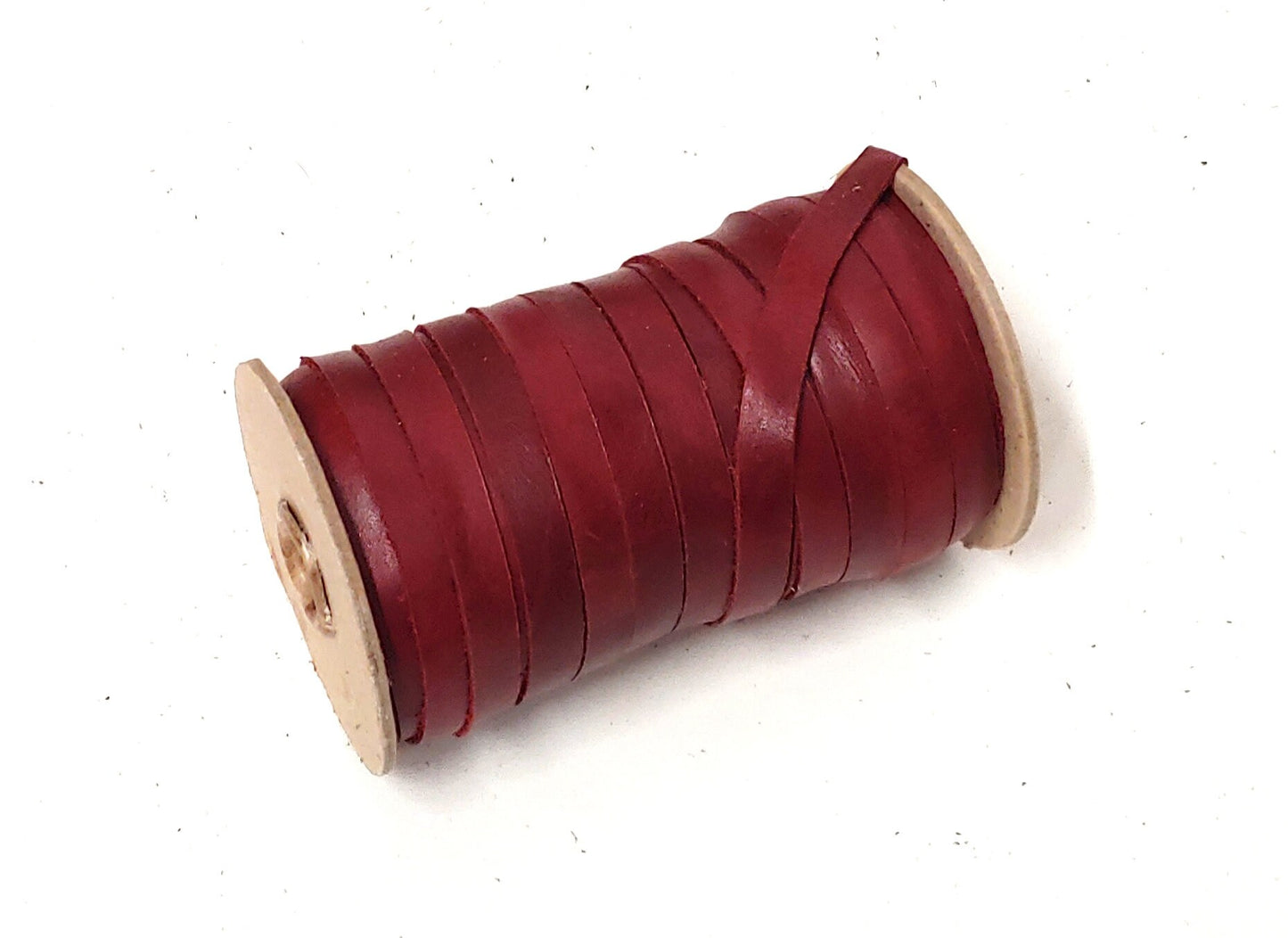 3/8" Flat Cherry UPL Genuine Cowhide Leather (5 yds) 0375NDE trim tape; edge binding; leather tape