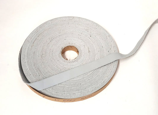 1" Flat Cowhide Leather Binding in Light Gray (5 yds) 1000ND9 trim tape; edge binding; leather tape