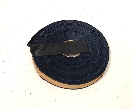 1" Flat, Lamb Leather Binding in Charcoal Black/Dk Gray (3 YDS) 1000FLA - trim, edge binding, leather tape