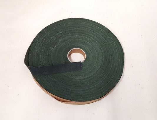 3/4" Flat, Cowhide Leather in Forest Green UPL (5 YDS) 0750NDE