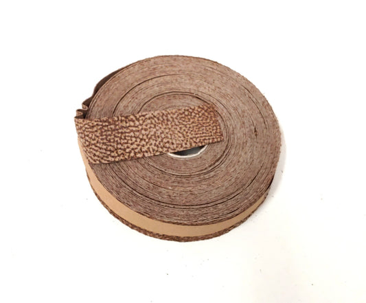 1- 1/4" Flat, Pig Suede Stripping, in Mocha Spot Print (3 YDS) 1250NP7 trim tape; edge binding; leather tape