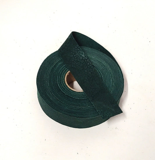 1- 1/4" Flat, Pig Suede Stripping, in Spot Green Print (3 YDS) 1250NP7 trim tape; edge binding; leather tape