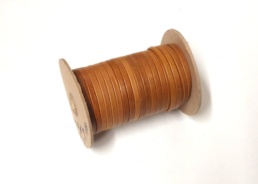 1/4" Double-Folded Leather, Cowhide Lacing in Cognac UPL (5 YDS) 0250BDE