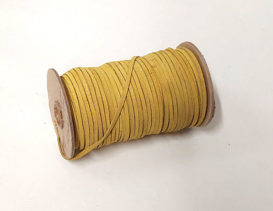 1/8" Flat Cowhide Lacing in Mustard Yellow  (10 yds) 0125ND7 jewelry cord; DIY;dream catchers; leather crafts; tassels; fringe