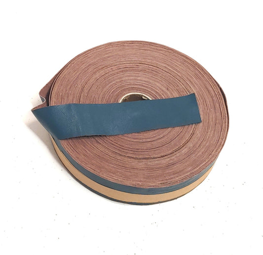 1-1/2" wide Flat Cowhide Leather Binding in Spruce (3 YDS) 1500NDB leather strips; straps; edge trim; edge binding; black leather;