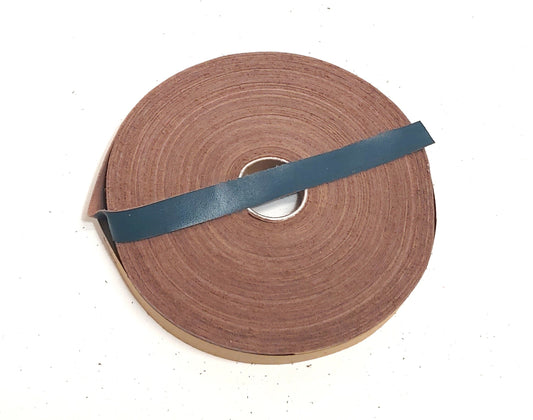 3/4" Flat, Cowhide Leather Binding in Spruce (5 YDS) 0750NDB trim tape; edge binding; leather tape