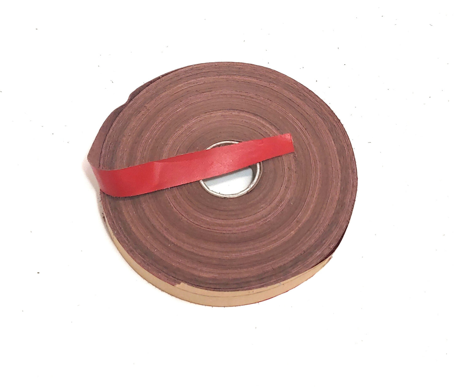 3/4" Flat, Cowhide Leather Binding in Strawberry (5 YDS) 0750NDB trim tape; edge binding; leather tape