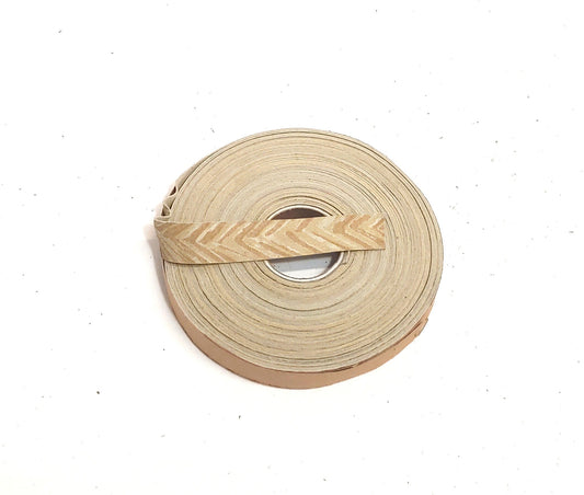 3/4" Flat, Pig Suede Binding in Striped Beige (5 yds) 0750NP7 trim tape; edge binding; leather tape