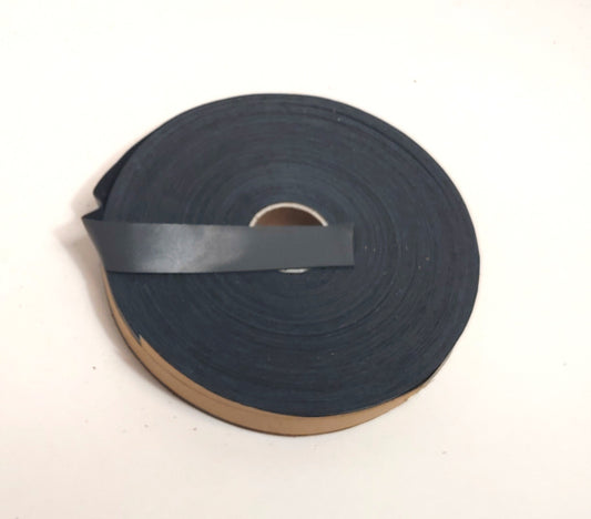 1-1/2" wide Flat Cowhide Leather Binding in Steel Gray (3 YDS) 1500NDB leather strips; straps; edge trim; edge binding; black leather;