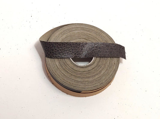 1" Flat Cowhide Leather Binding in Buffalo Brown (5 yds) 1000FDD trim tape; edge binding; leather tape