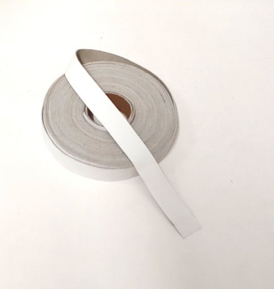 3/4" Flat, Cowhide Leather Binding in White (6.8 YDS) 0750NDB trim tape; edge binding; leather tape