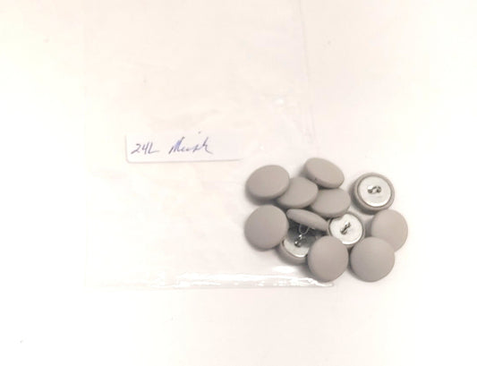 24 Line Cowhide Leather Covered Buttons in Mushroom - beige gray