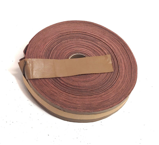 1-1/2" wide Flat Cowhide Leather Binding in Camel (3 YDS) 1500NDB leather strips; straps; edge trim; edge binding; black leather;
