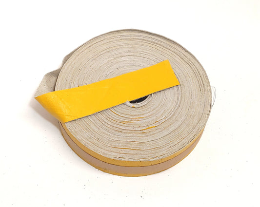1-1/2" wide Flat Cowhide Leather Binding in Canary (3 YDS) 1500NDB leather strips; straps; edge trim; edge binding; black leather;
