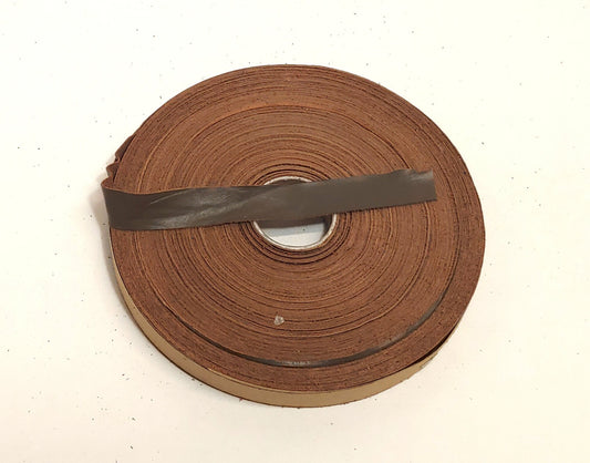 3/4" Flat, Cowhide Leather Binding in Khaki (5 YDS) 0750NDB trim tape; edge binding; leather tape