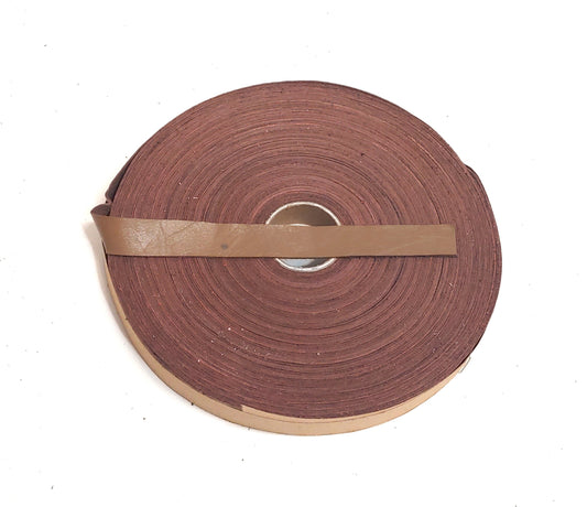 1" wide Flat Cowhide Leather Binding in Camel 3 YDS) 1000NDB leather strips; straps; edge trim; edge binding; black leather;