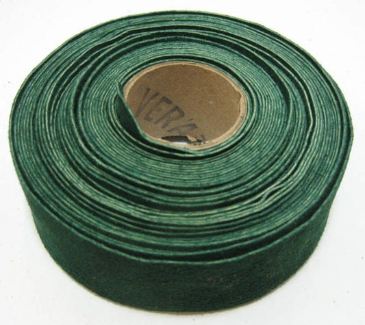 1-1/2" Flat, Pig Split Suede Binding in Forest Green (2 YDS) 1500NP4 - large wide binding in genuine leather