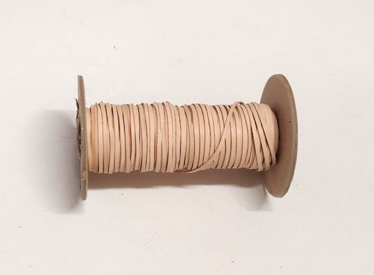 3/32" - 1/8" of UNEVEN width Flat Genuine Cowhide Leather Lacing in Natural Veg Tan (10 yards)