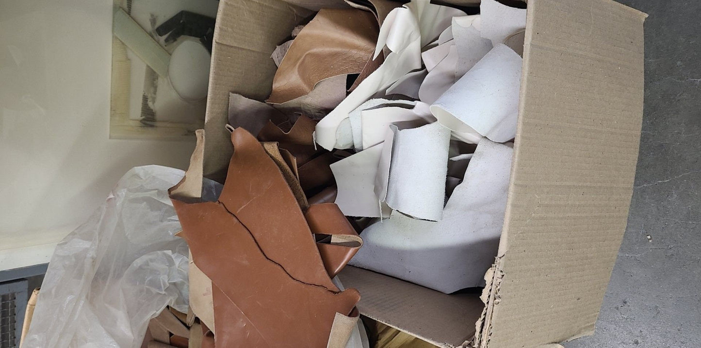 Leather Scraps by the pound - variety of textures/shapes/finishes/types