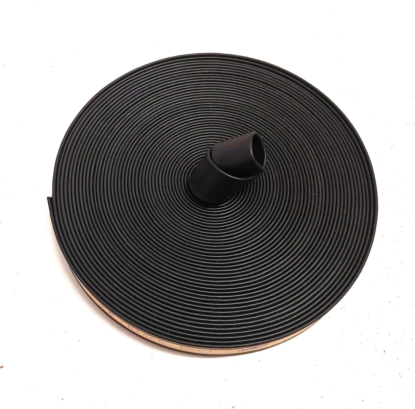 1-1/4"  Folded & Reinforced Black Boot Cowhide (1 yd) 1250RDB purse strap; bag strap; strip; leather; strong; wide