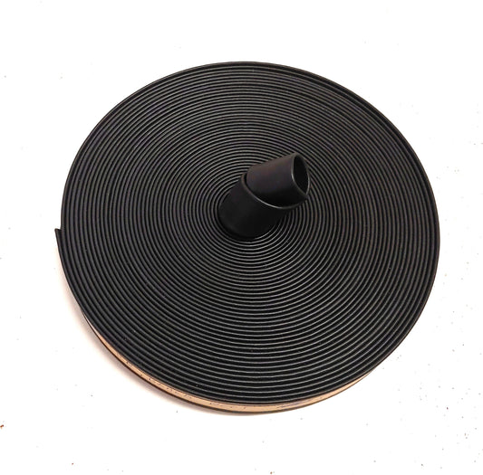 1-1/4"  Folded & Reinforced Black Boot Cowhide (1 yd) 1250RDB purse strap; bag strap; strip; leather; strong; wide