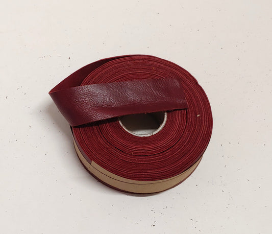 1-1/4" Flat, Cowhide Leather Edge Binding in Cherry UPL (2 YDS) 1250NDE