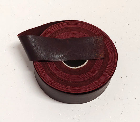 1-1/2" Flat, Cowhide Leather Edge Binding in Oxblood UPL (2 YDS) 1500FDE