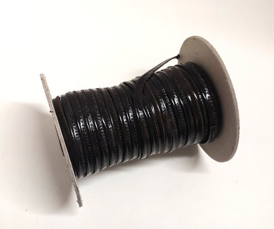 Brown Patent Goat Slashed Leather Cord Piping  5/16" (3 yds) 2095XKA