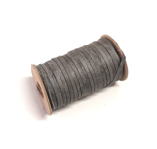 Genuine Leather Flat Lacing 3/16" (10 yds) 0187NDE in Greystone UPL leather jewelry cord; leather lacing; dream catchers; leather crafts