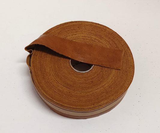 1-1/2" Flat, Cowhide Leather Edge Binding in Tan UPL (2 YDS) 1500FDE