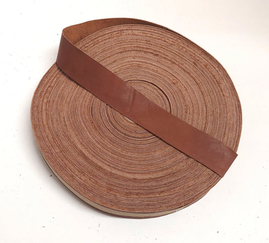 1-1/2" Flat Cowhide Binding in Light Brown (3 YDS) 1500ND9 trim tape; edge binding; leather tape