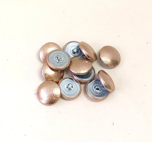 36 Line, Cowhide Leather Covered Buttons in Gold Metallic (12 PC.)
