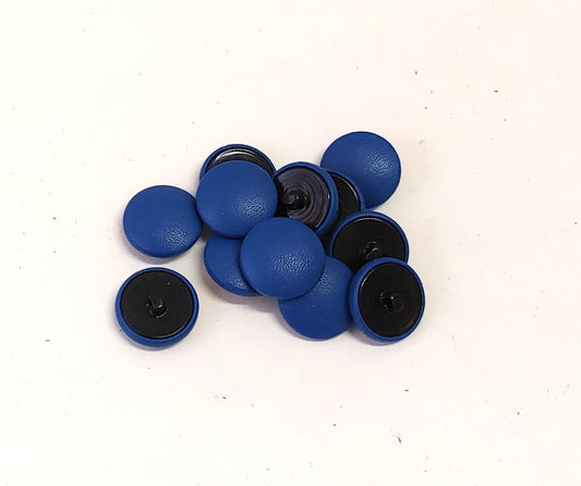 36 Line, Cowhide Leather Covered Buttons in Royal Blue (12 PC.)