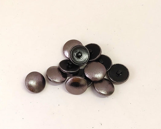 36 Line, Cowhide Leather Covered Buttons in Pewter Metallic (12 PC.)
