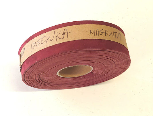 1-1/4" Flat Magenta Goat Suede Leather Stripping 1250NKA (3 YDS) binding, leather tape