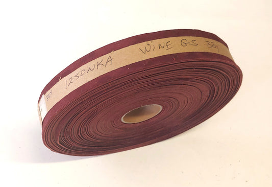 1-1/4" Flat Wine Goat Suede Leather Stripping 1250NKA (3 YDS) binding, leather tape