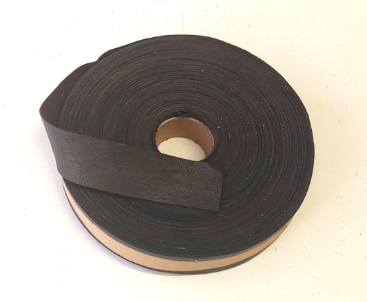 1-1/4" Flat Brown Baby Moose Leather Stripping 1250FHH (3 YDS) binding, leather tape