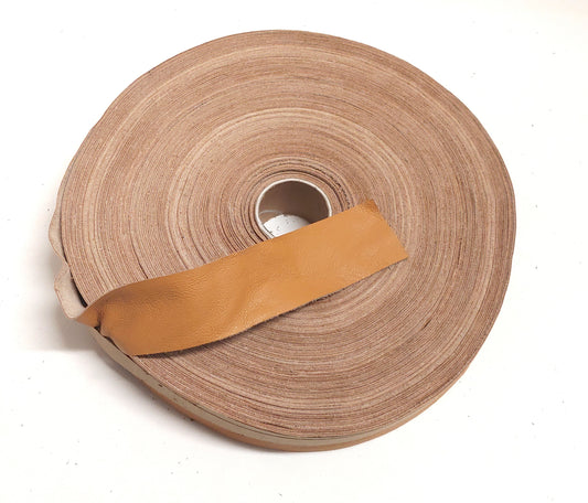 1-1/2" Flat, Cowhide Leather Edge Binding in Amber UPL (2 YDS) 1500FDE
