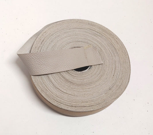 1-1/2" Flat, Cowhide Leather Edge Binding in Taupe UPL (2 YDS) 1500FDE