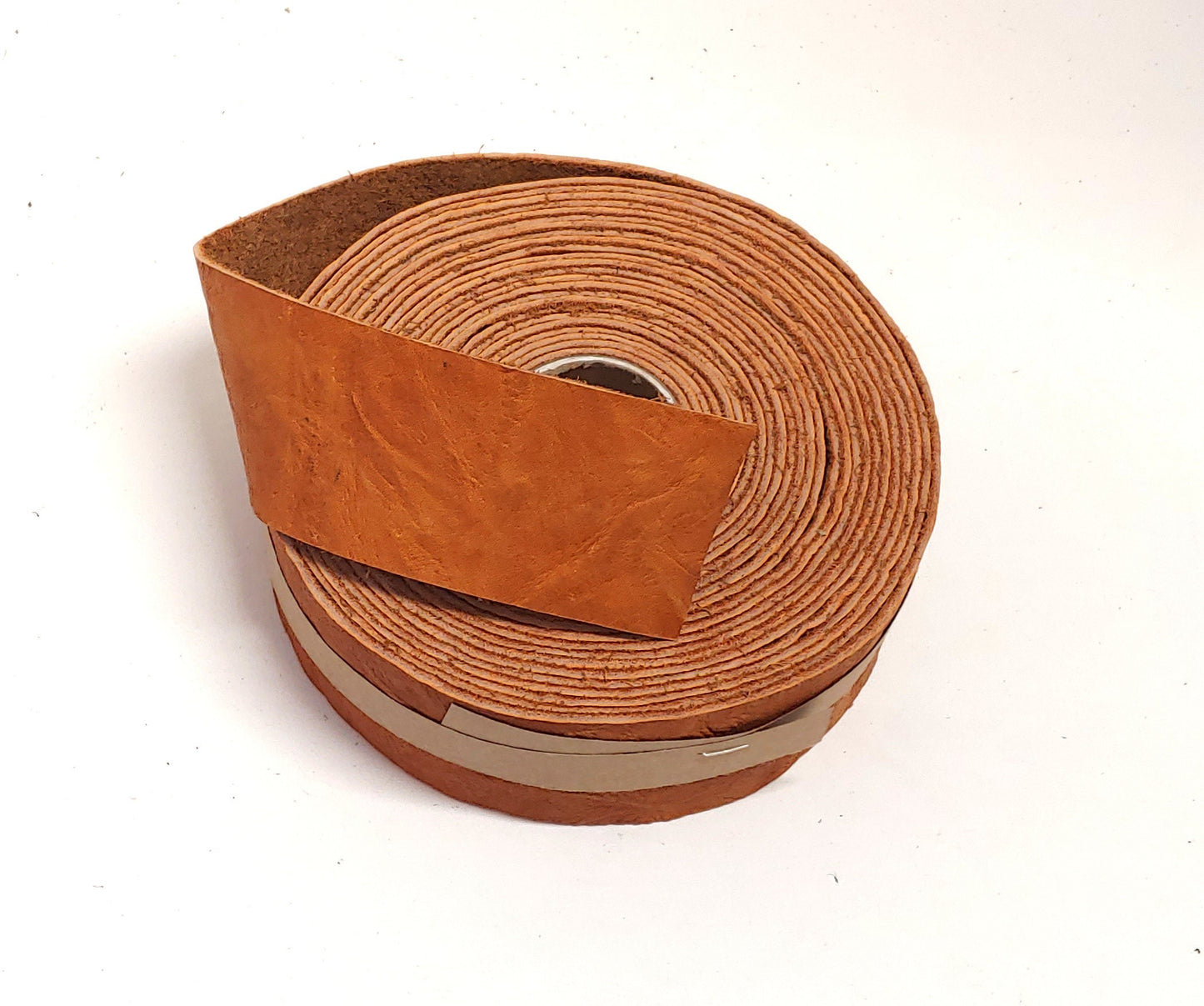 2" Flat, Cowhide Binding in Tan Moose Calf (2 YDS) 2000NDH trim tape; edge binding; leather tape
