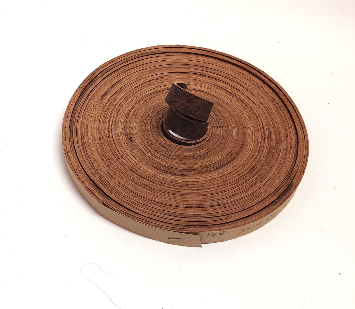 5/8" Stitched, Cowhide Leather Stripping in Dull Brown (3 YDS) 3536XCB leather straps, leather strips, leather jewelry
