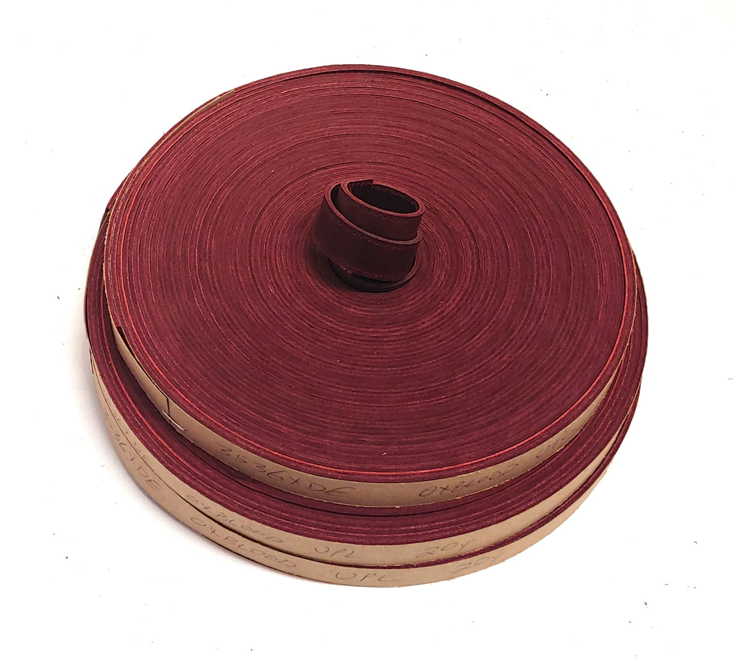 5/8" Stitched, Cowhide Leather Stripping in Oxblood UPL (3 YDS) 3536XDE leather straps, leather strips, leather jewelry