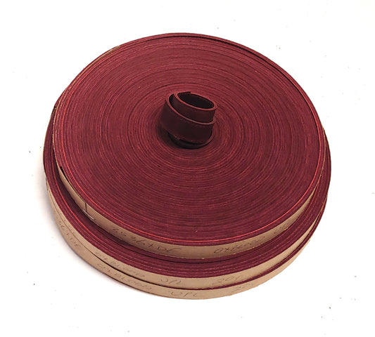 5/8" Stitched, Cowhide Leather Stripping in Oxblood UPL (3 YDS) 3536XDE leather straps, leather strips, leather jewelry