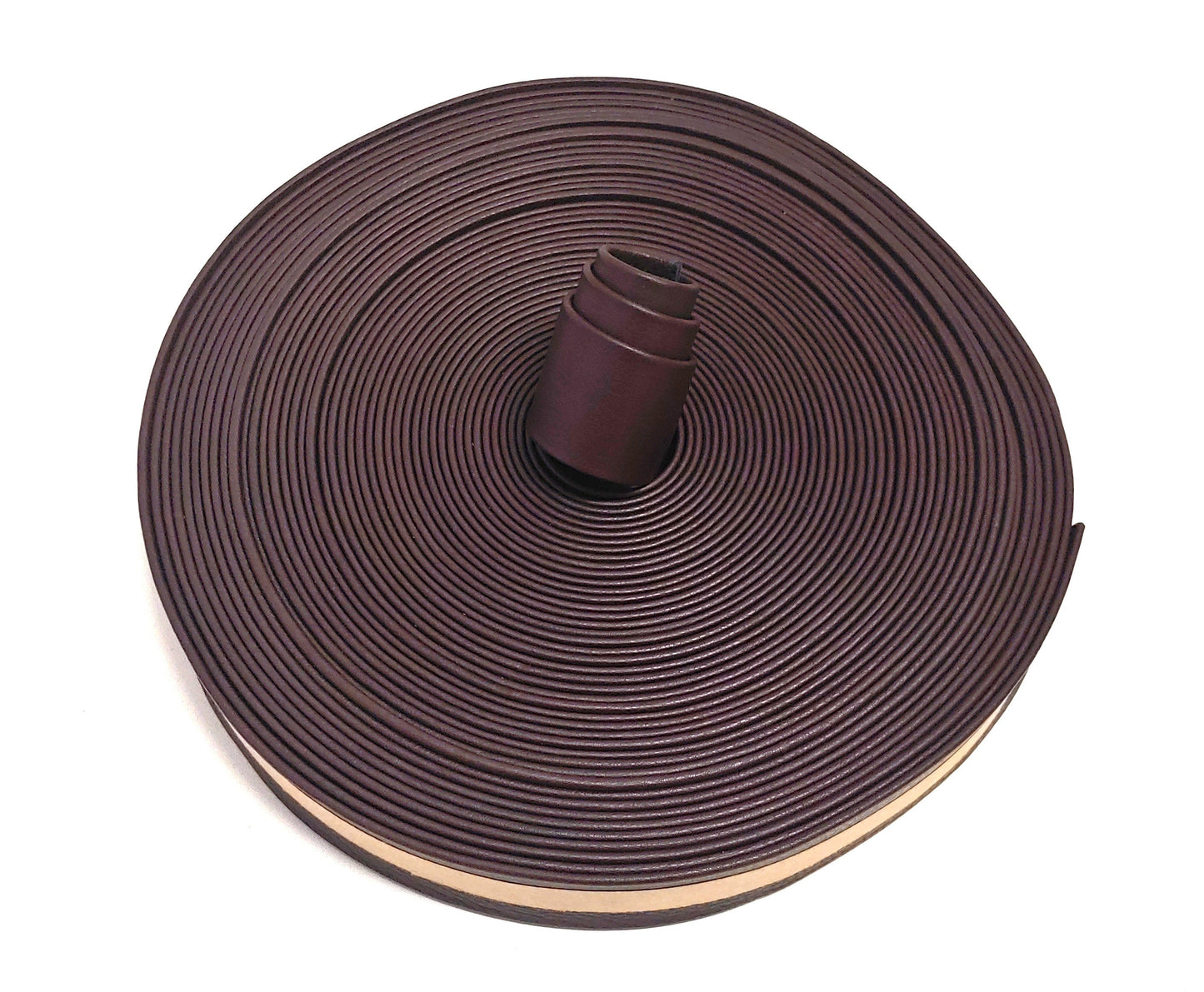 1.5"  Double Folded, Reinforced, Cowhide Strap in Med Brown UPL - (1 YD) 1500RDE