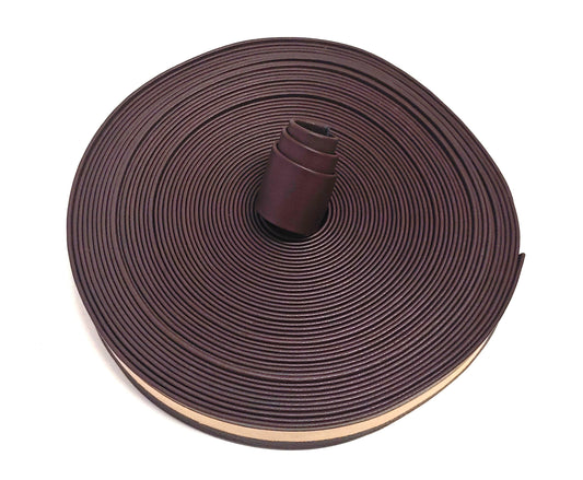 1.5"  Double Folded, Reinforced, Cowhide Strap in Med Brown UPL - (1 YD) 1500RDE