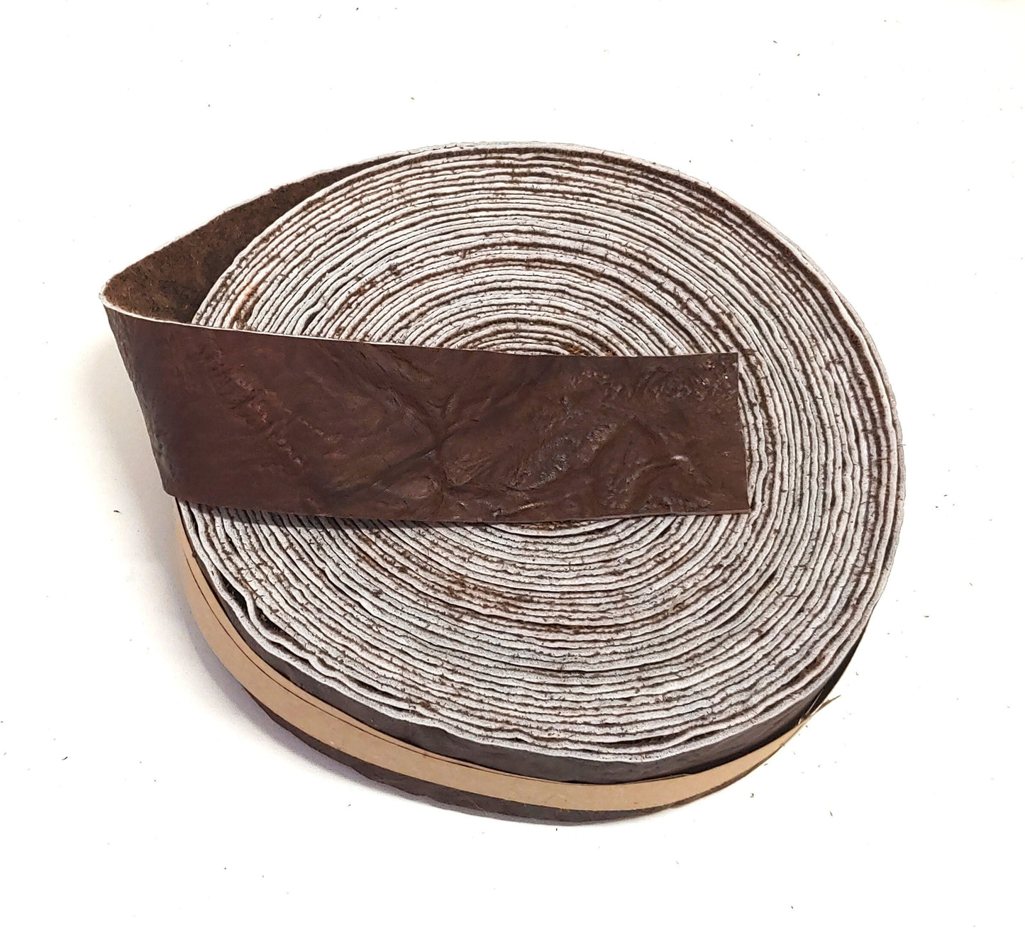 2" Flat, Cowhide Binding in Brown Moose Calf (2 YDS) 2000NDH trim tape; edge binding; leather tape