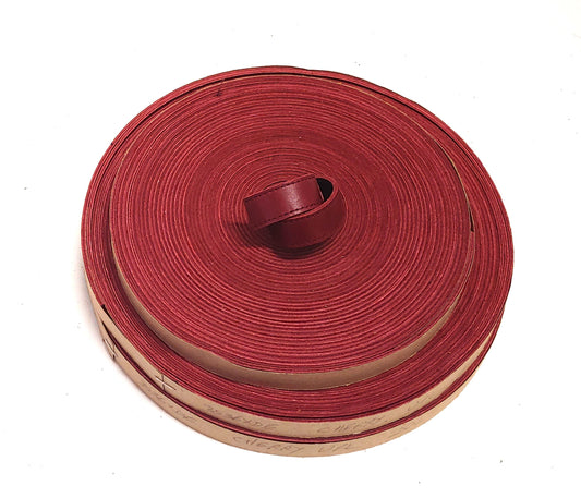 5/8" Stitched, Cowhide Leather Stripping in Cherry UPL (3 YDS) 3536XDE leather straps, leather strips, leather jewelry