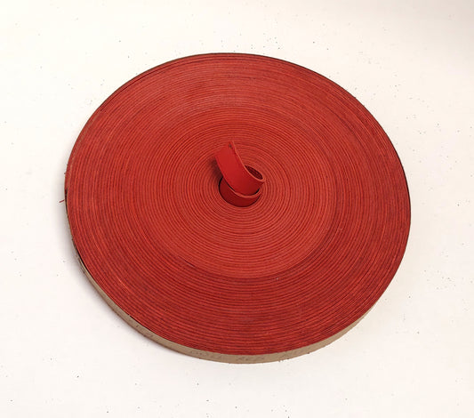 5/8" Stitched, Cowhide Leather Stripping in Dull Red Goat (3 YDS) 3536XKA leather straps, leather strips, leather jewelry
