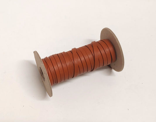 1/4" wide Cowhide Leather Lacing in Paprika (5 yds) 0250BD9 Double-Folded - Tan Brown